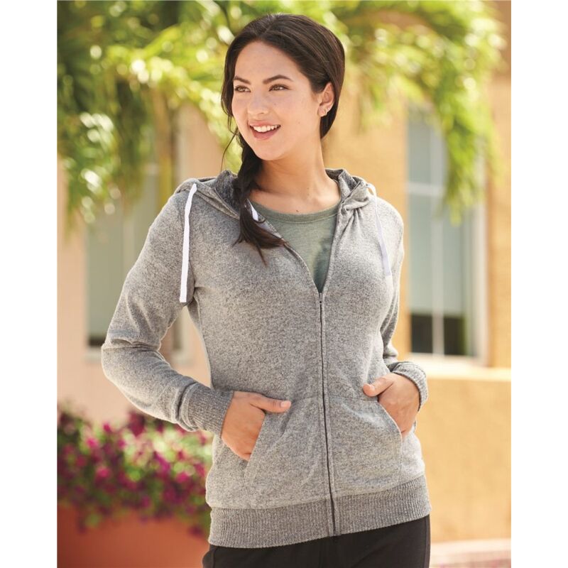 Women’s Cozy Jersey Hooded Full-Zip Thumbnail