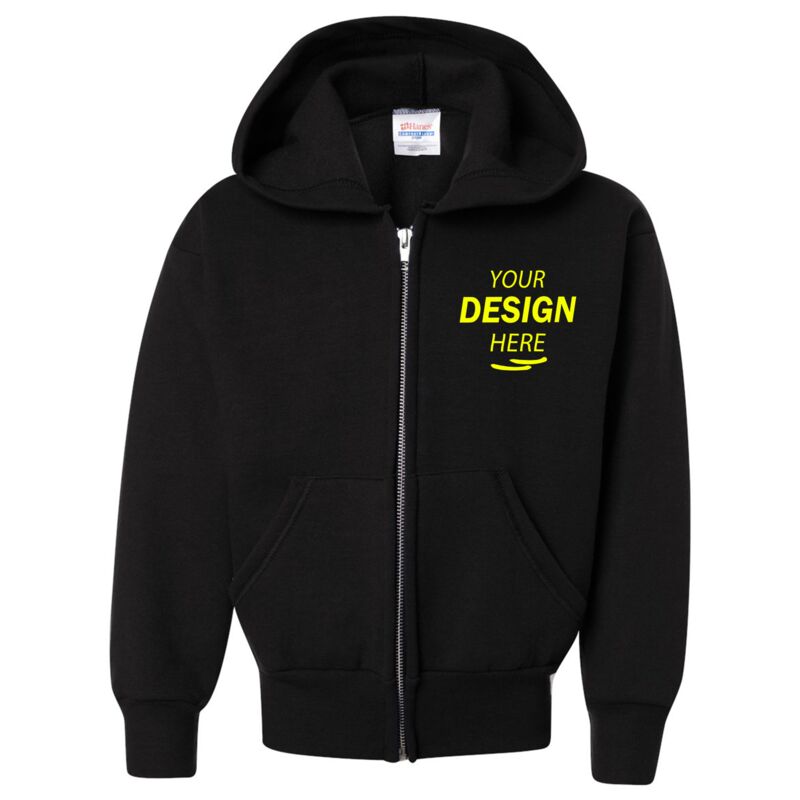 Hanes Youth EcoSmart® Full-Zip Hooded Sweatshirt Thumbnail